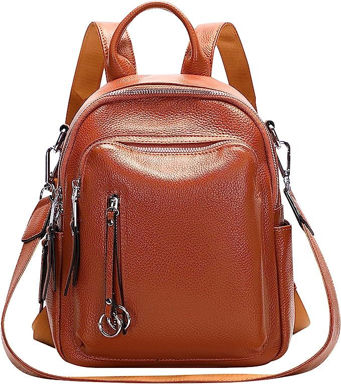 ALTOSY Fashion Genuine Leather Backpack Purse for Women Shoulder Bag Casual Daypack Small (S10 Br... | Amazon (US)