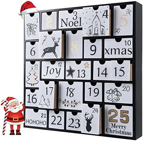 Christmas Wooden Advent Calendar Boxes with 25 Drawers and Numbers to Fill 2022, DIY Countdown Ad... | Amazon (US)