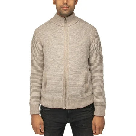 X RAY JEANS Mens Full-Zip High Neck Sweater Jacket Beige Heather 3XL | Walmart (US)