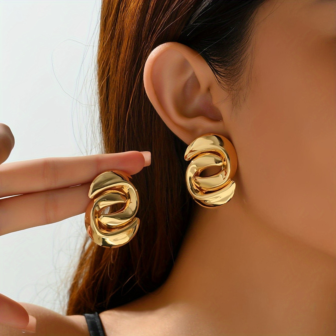 chic stainless steel floral hoop earrings   - Temu Canada | Temu Affiliate Program