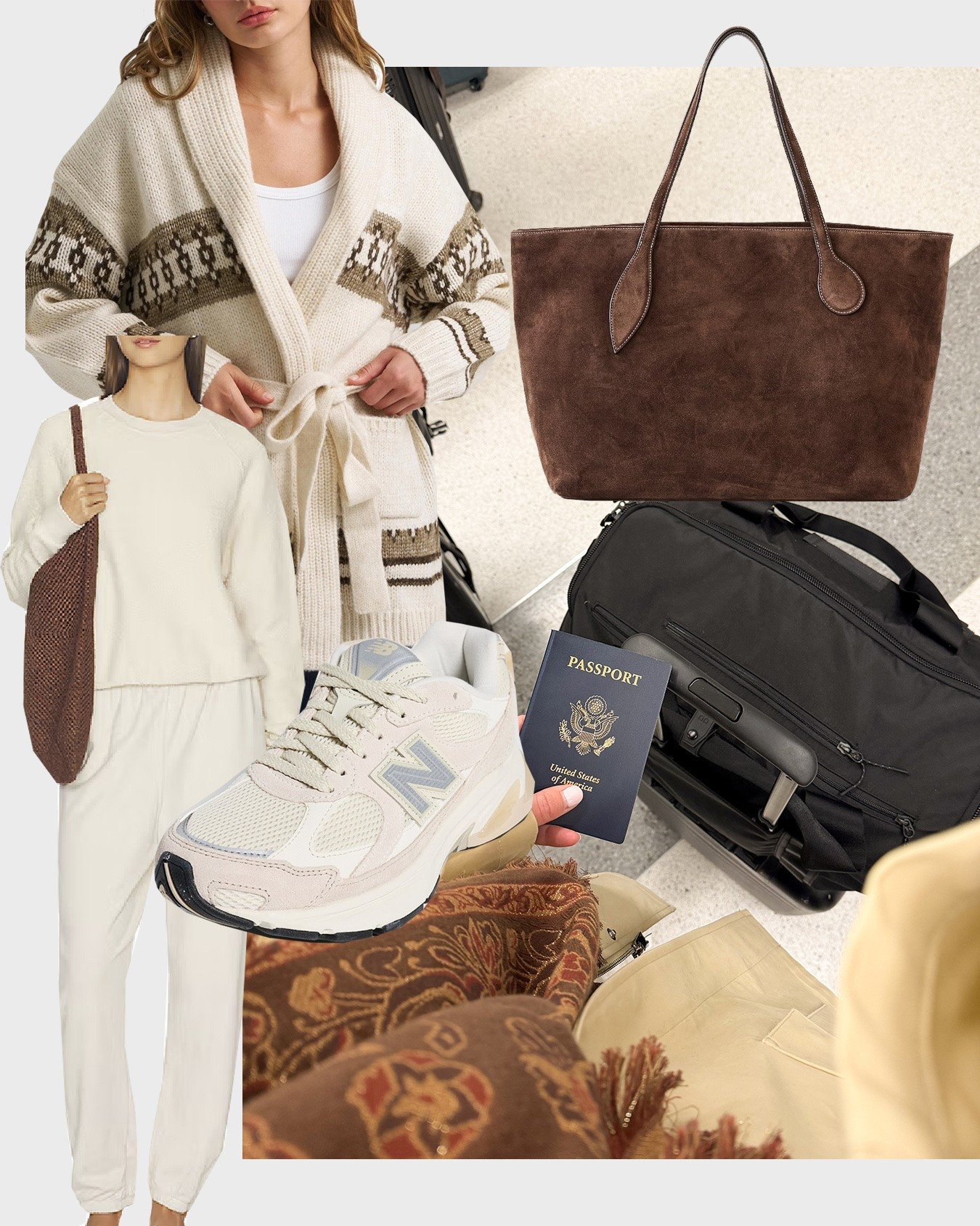 Cozy fall travel outfit, jogger set, sneakers, cardigan, luggage, suitcase, duffle bag.

#LTKTravel #LTKSeasonal #LTKstorytime