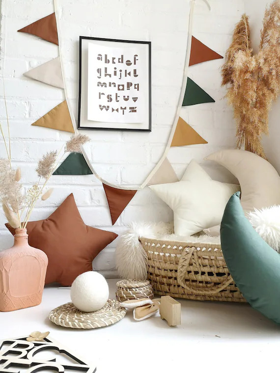 Woodland Green Bunting Banner Mustard Bunting Banner Modern | Etsy Canada | Etsy (CAD)