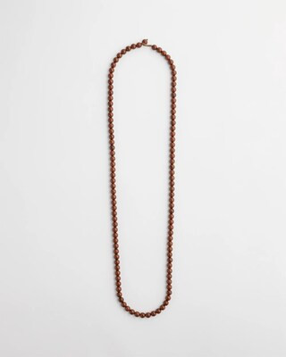Women's Long Beaded Single-Strand Necklace in Neutral | Chico's | Chico's