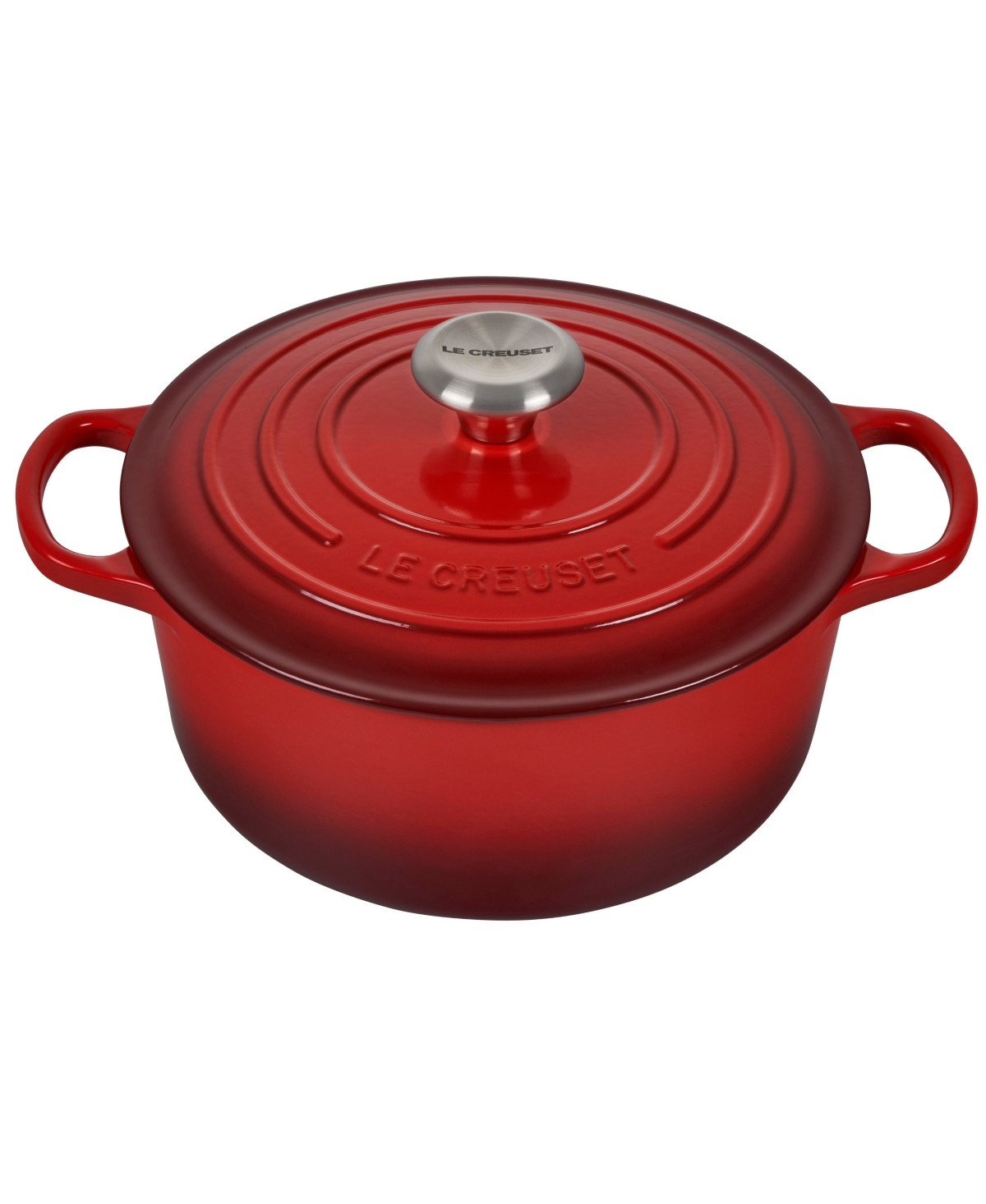 Le Creuset 4.5-Qt. Signature Enameled Cast Iron Round Dutch Oven - Cerise | Macy's