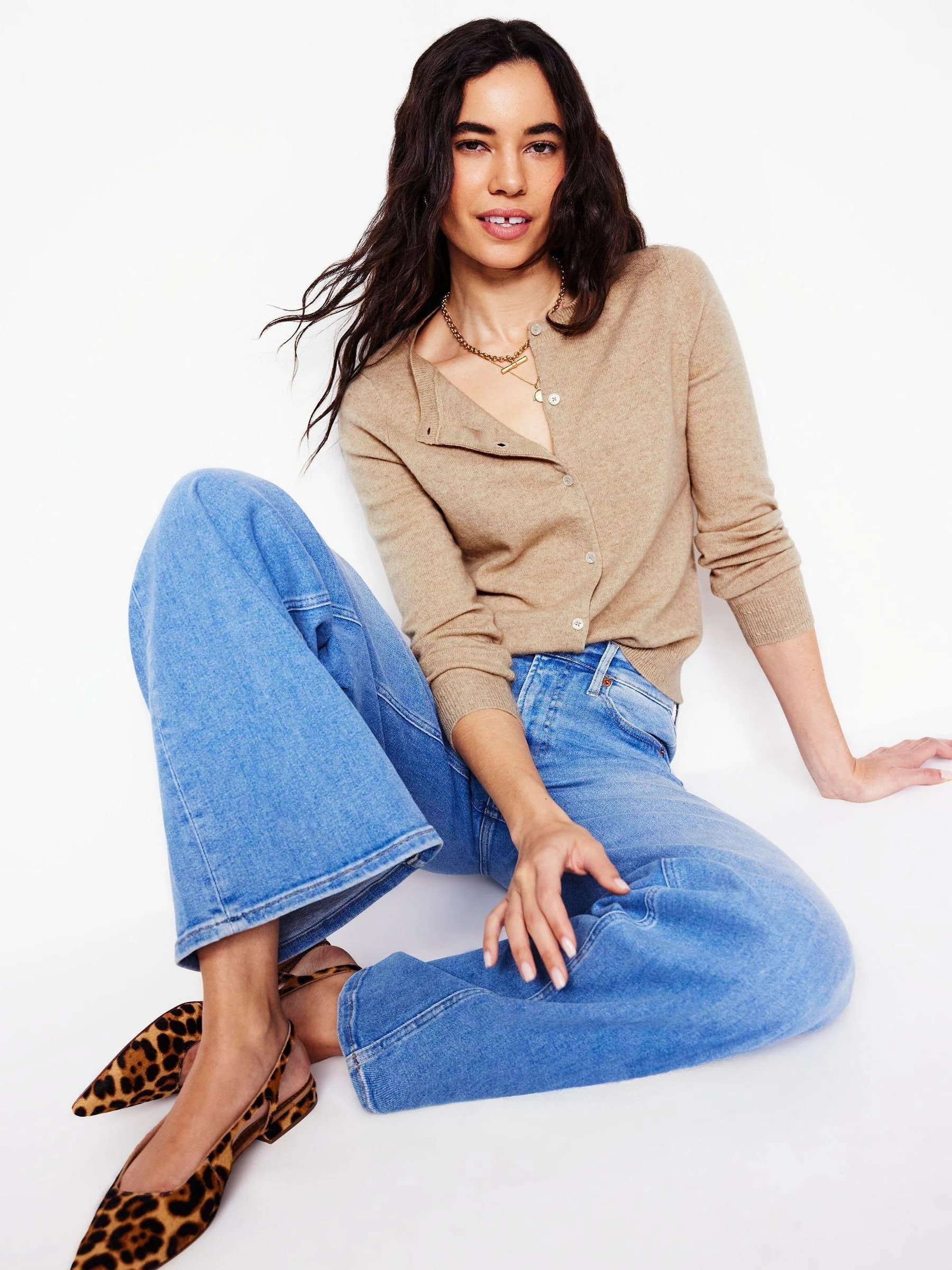 Boden Boden Natural Eva Cashmere Crew Cardigan | Next US