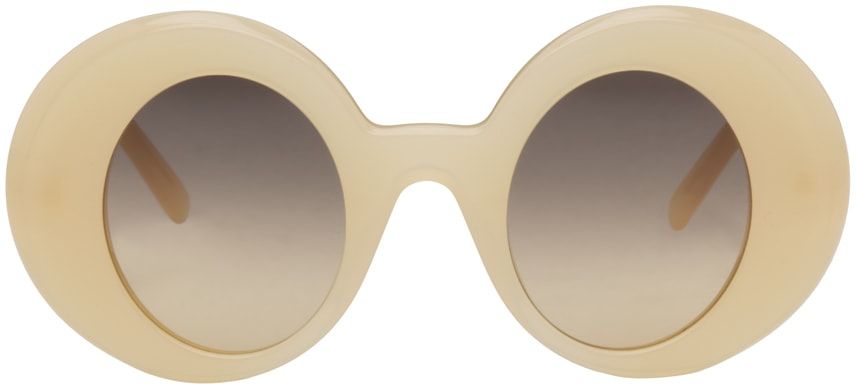 Beige Round Sunglasses | SSENSE