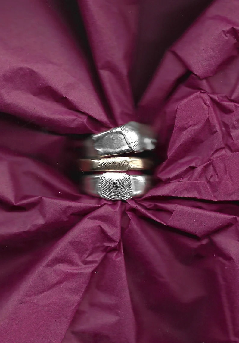 Make Your Own Fingerprint Bands Wedding Ring Idea Sustainable Wedding Bands Jewellery, Heirloom J... | Etsy (US)