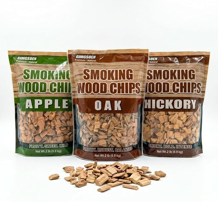 Smoking Wood Chips Variety Pack, 3 Flavors (Oak, Hickory, Apple), 2 lbs \u00d7 3 \u2014 All-Natur... | Amazon (US)
