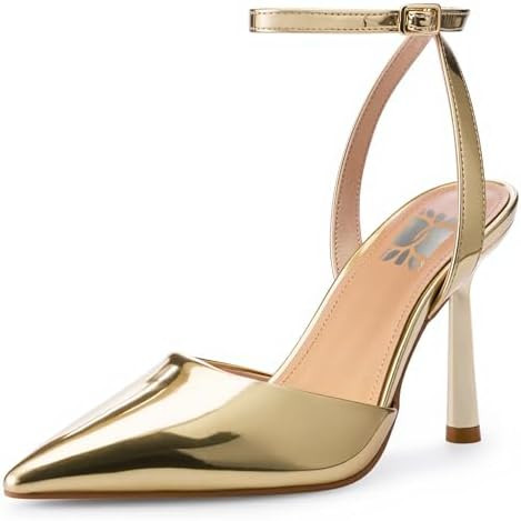 WIRALOMI Heeled Sandals for Women Pumps Pointed Toe Heels with Ankle Strap Closed Toe High Heels ... | Amazon (US)