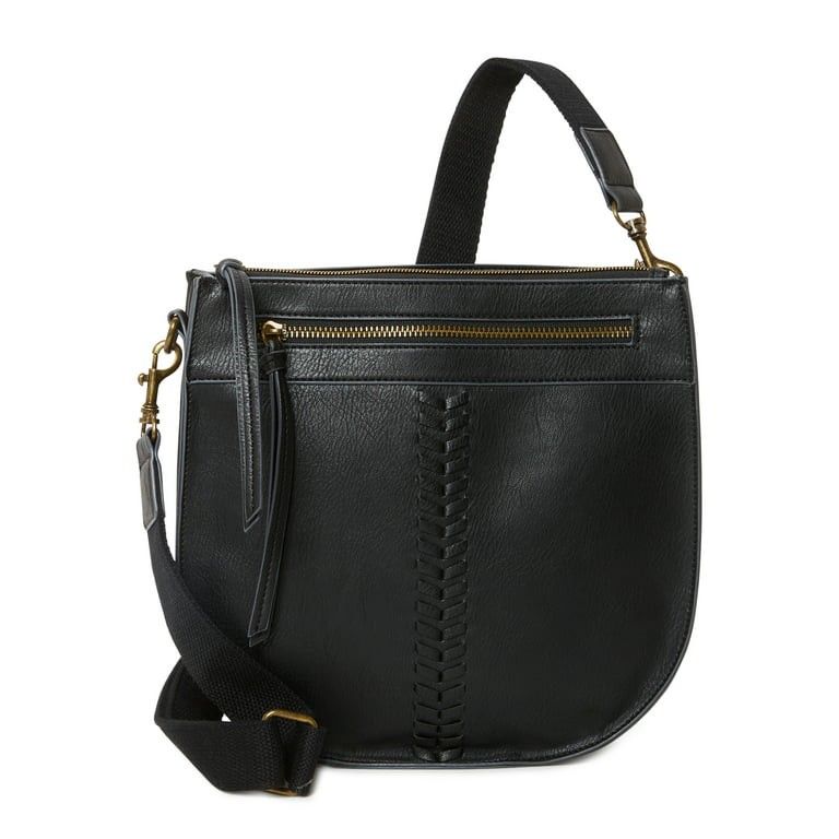 Time and Tru Women's Willow Crossbody Handbag Black | Walmart (US)