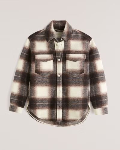 Wool-Blend Shirt Jacket | Abercrombie & Fitch (US)