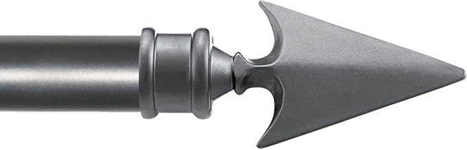 Deco Essential Adjustable Grey Curtain Rod for Windows 66 to 120 Inch Extendable Charcoal Drapery... | Amazon (US)