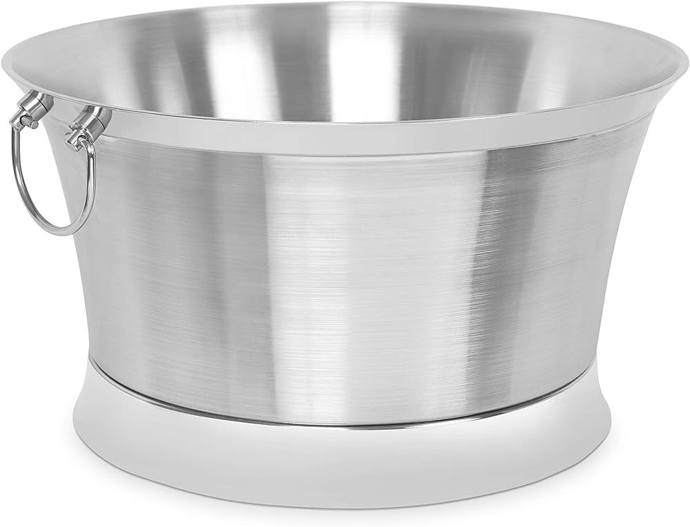 BirdRock Home Double Wall Round Beverage Tub - Stainless Steel - Ice Bucket - Metal Decorative Dr... | Amazon (US)