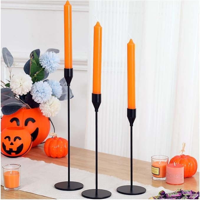 3Pcs Matte Black Candlestick Holders Set Fit 3/4" Tall Taper Candle Home Decorative Table Centerp... | Amazon (US)
