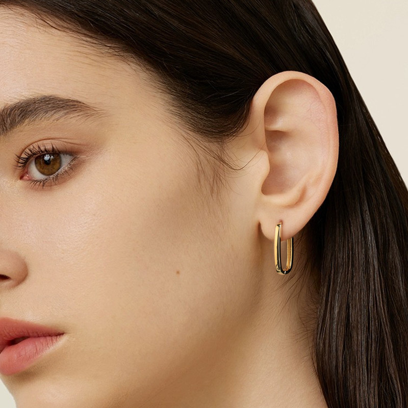 Alexcraft Hoop Earrings for Women Small Square Hypoallergenic 14K Gold Plated Hoop Earrings Geome... | Walmart (US)