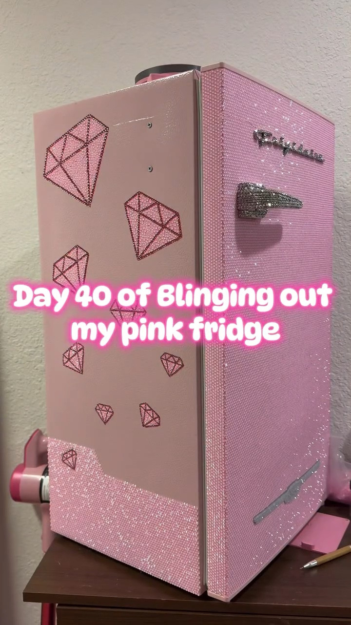 Day 40 of Blinging out my pink fridge today we took a little dive into neon rhinestones 

Everything used is linked on my bio #reelsinstagram #diy #diycrafts #reels #explore