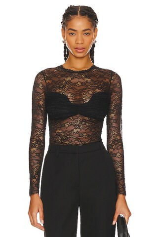 Mother of All Ellie Lace Top in Black from Revolve.com | Revolve Clothing (Global)