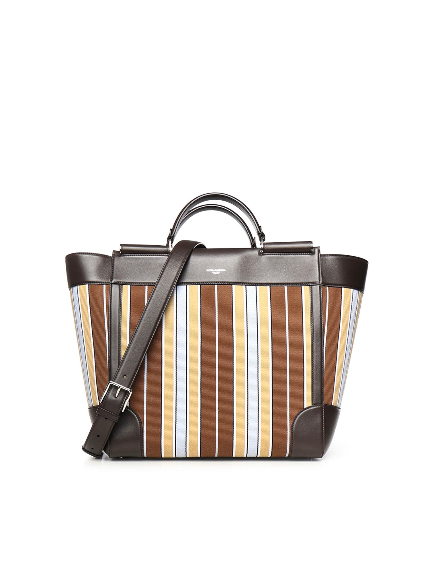 Dolce & Gabbana Sicily Handbag In Striped Jacquard Fabric | Italist.com US