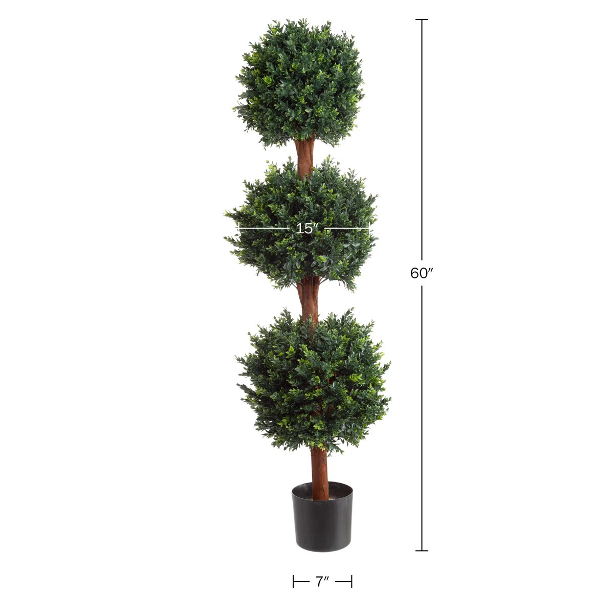 Darby Home Co Artificial Tree - 5FT Faux Hedyotis Topiary Ball Plant in Weighted Pot - Fake Plant... | Wayfair North America