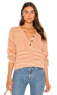 Free People Mercury Henley Sweater in Dried Roses Combo from Revolve.com | Revolve Clothing (Global)