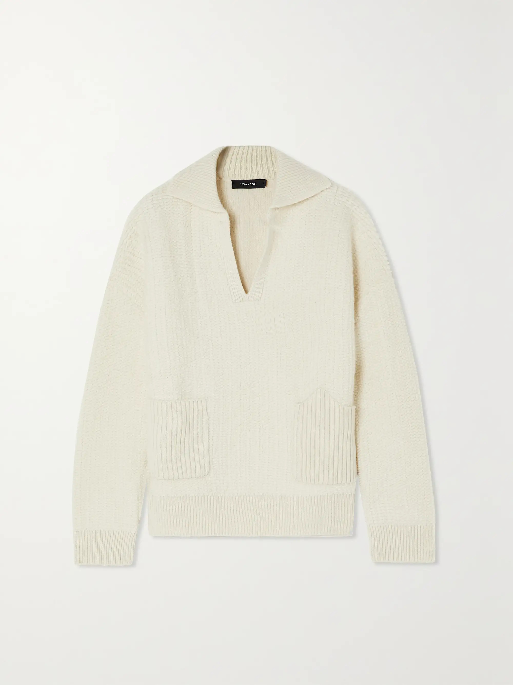 Denise bouclé-cashmere polo sweater | NET-A-PORTER (US)