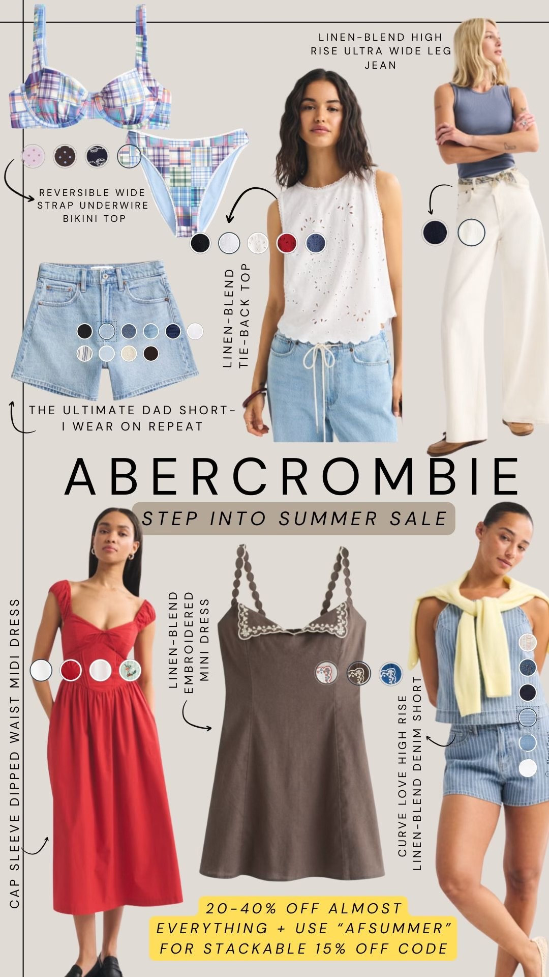 A&F step into summer sale !
20-40% off almost everything plus stackable code “AFSUMMER” for an extra 15% off

#LTKSeasonal #LTKSaleAlert