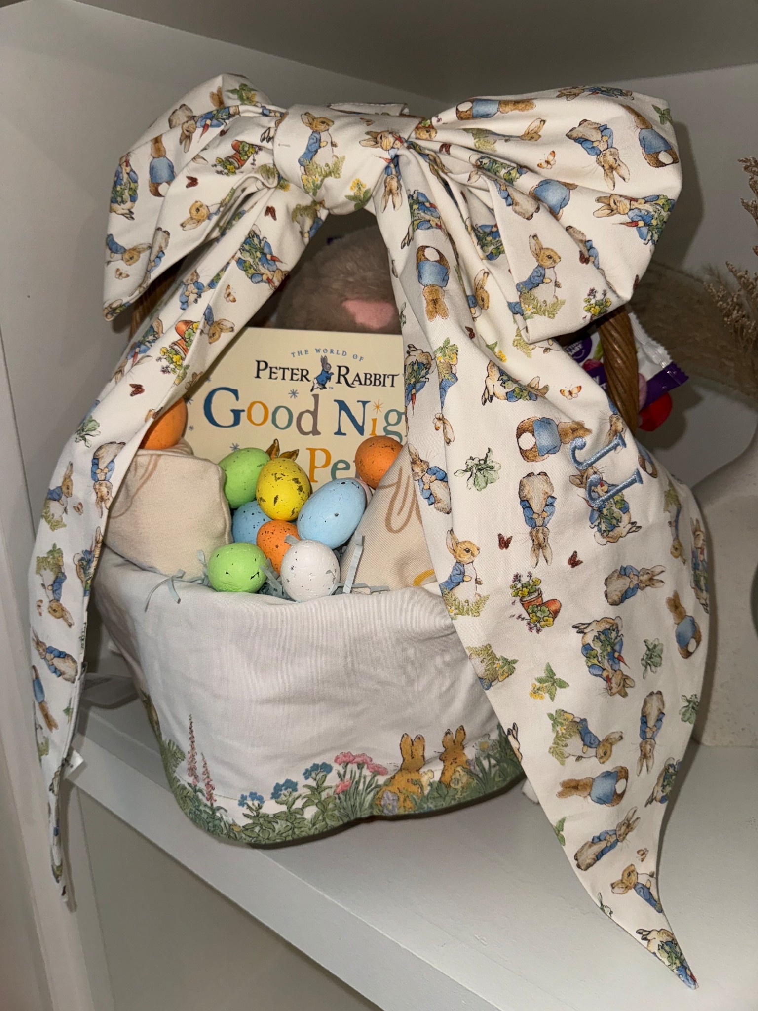 Toddler boy Easter basket! Peter Rabbit liner + bow by pottery barn kids 🩵🥕🐇💚

#LTKKids #LTKSeasonal #LTKBaby