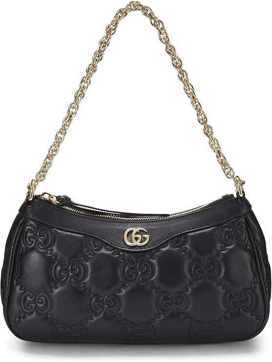 Amazon.com: Gucci, Pre-Loved Black Leather 'GG' Marmont Matelassé Shoulder Bag, Black : Luxury S... | Amazon (US)
