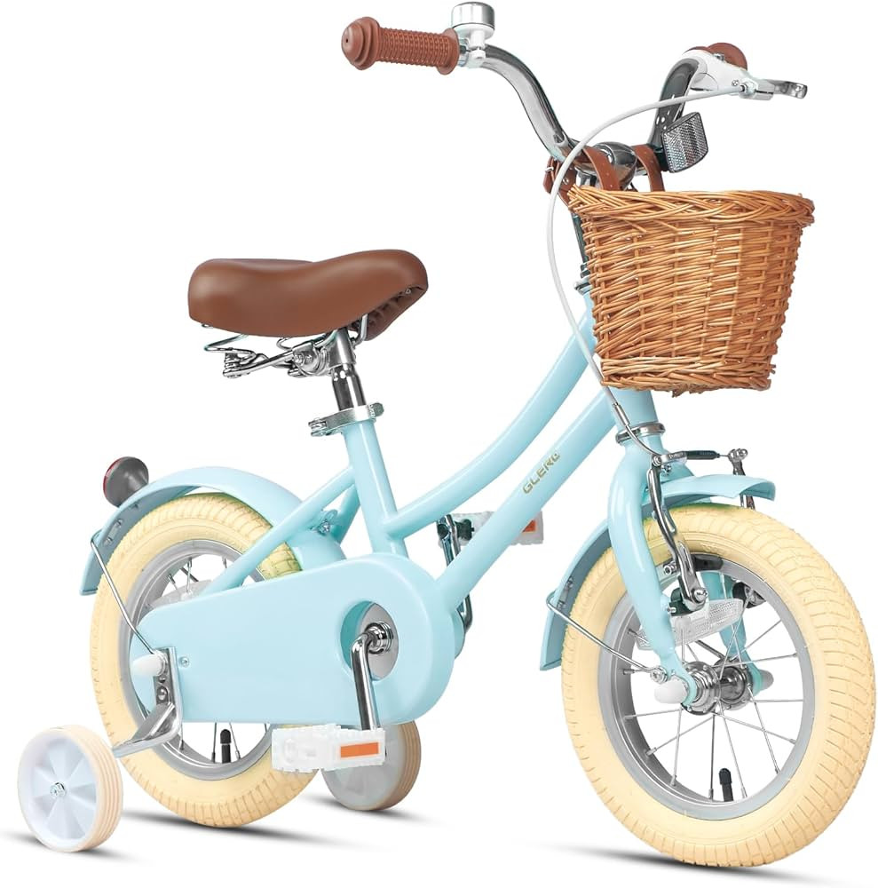 Glerc Little Molly 12-20 Inch Kids Retro Cruiser Bike for 2-13 Year Old with Wicker Basket & Trai... | Amazon (US)