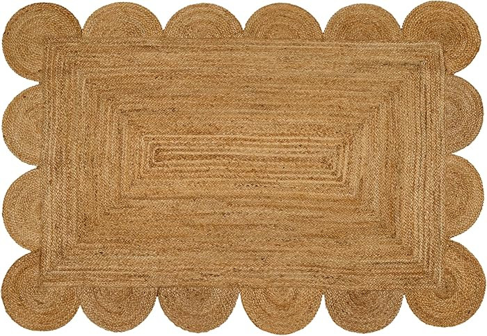Amazon.com: RIANGI Hand Woven Jute Area Rug - 2' x 3' Feet - Rustic Beige Reversible Rectangular ... | Amazon (US)