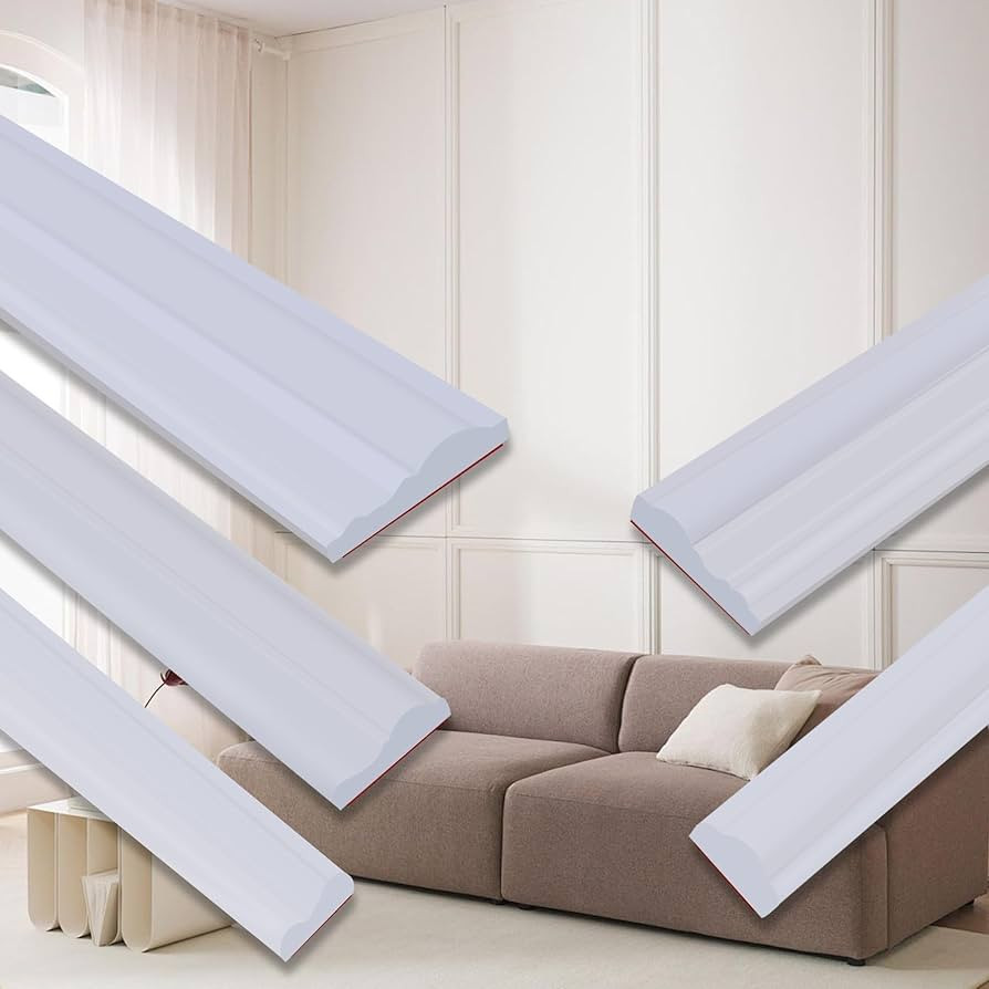 Peel and Stick Chair Rail Panel Molding, 240''L x 1.06''W Strong Self Adhesive TPE Wall Moulding ... | Amazon (US)