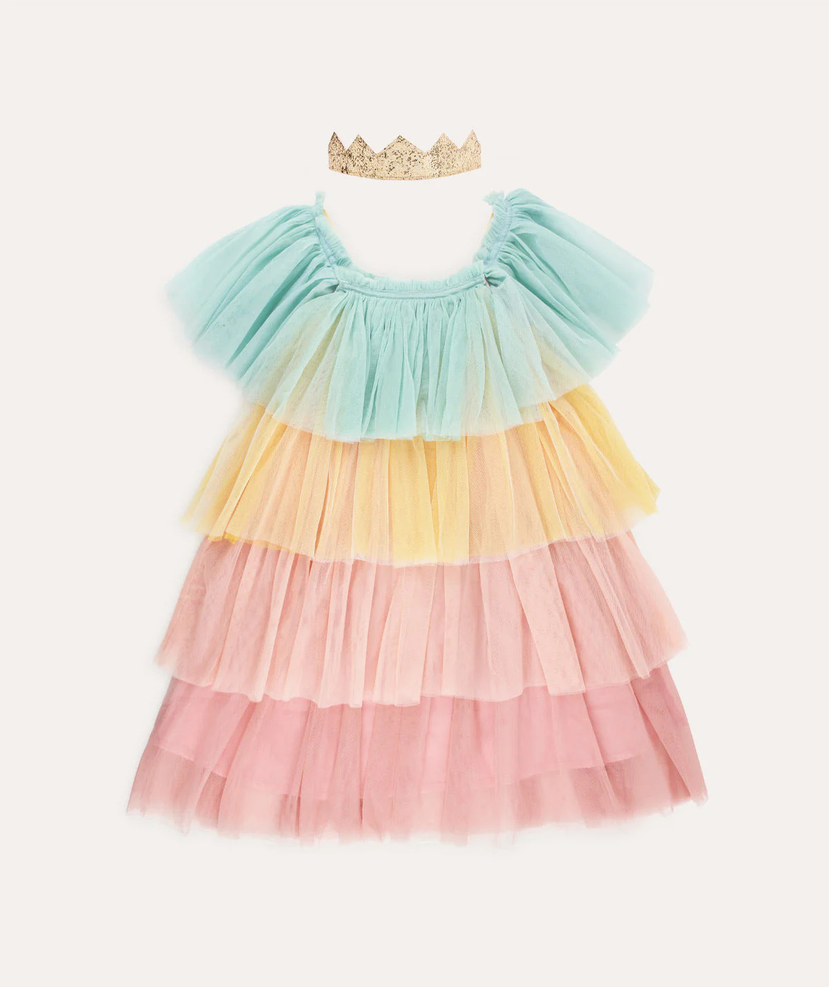 Rainbow Ruffle Princess Dress: Multi | KIDLY