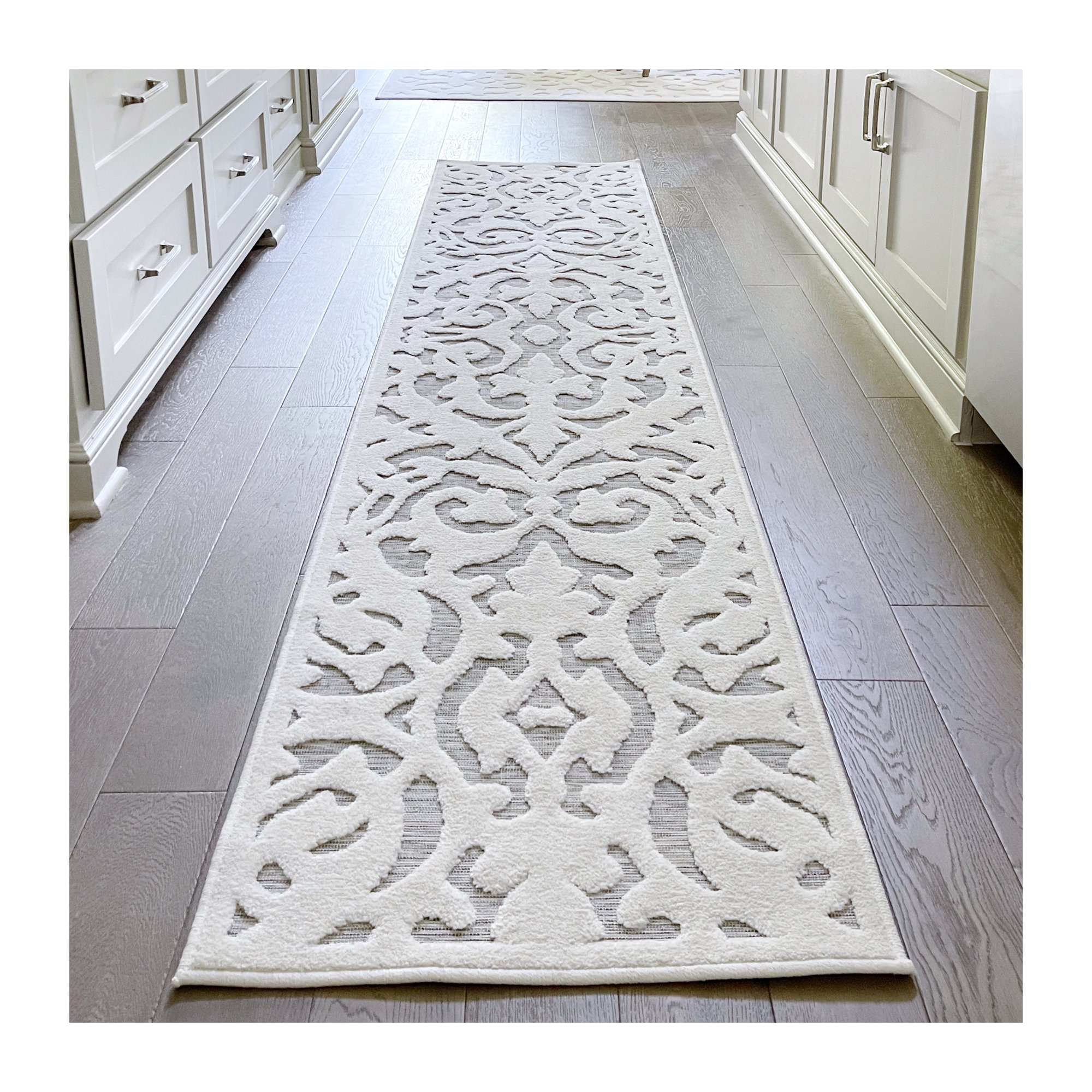 My Texas House Lady Bird, Modern Farmhouse, Damask, Indoor/ Outdoor Area Rug, Natural Gray, 2'3" ... | Walmart (US)