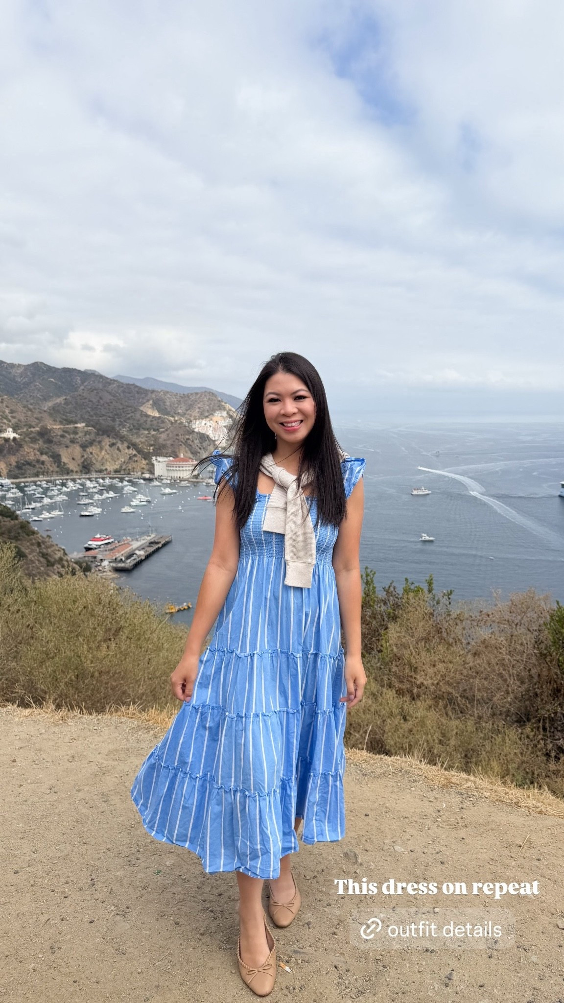 Vacation striped midi dress