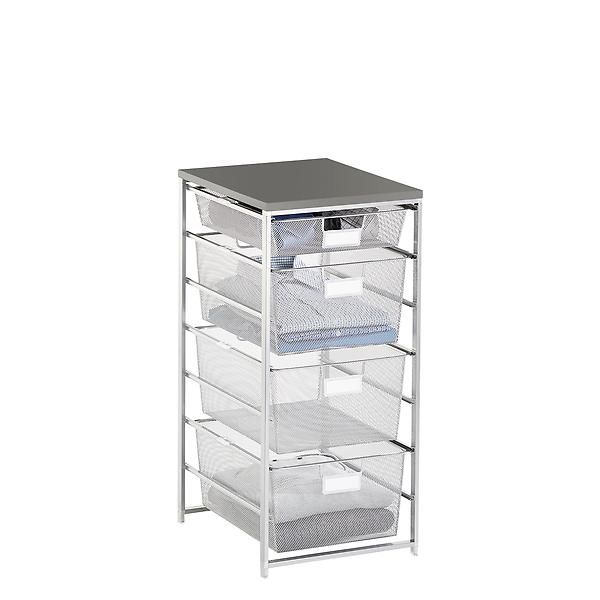 Elfa Platinum & Grey Cabinet Closet Drawers | The Container Store