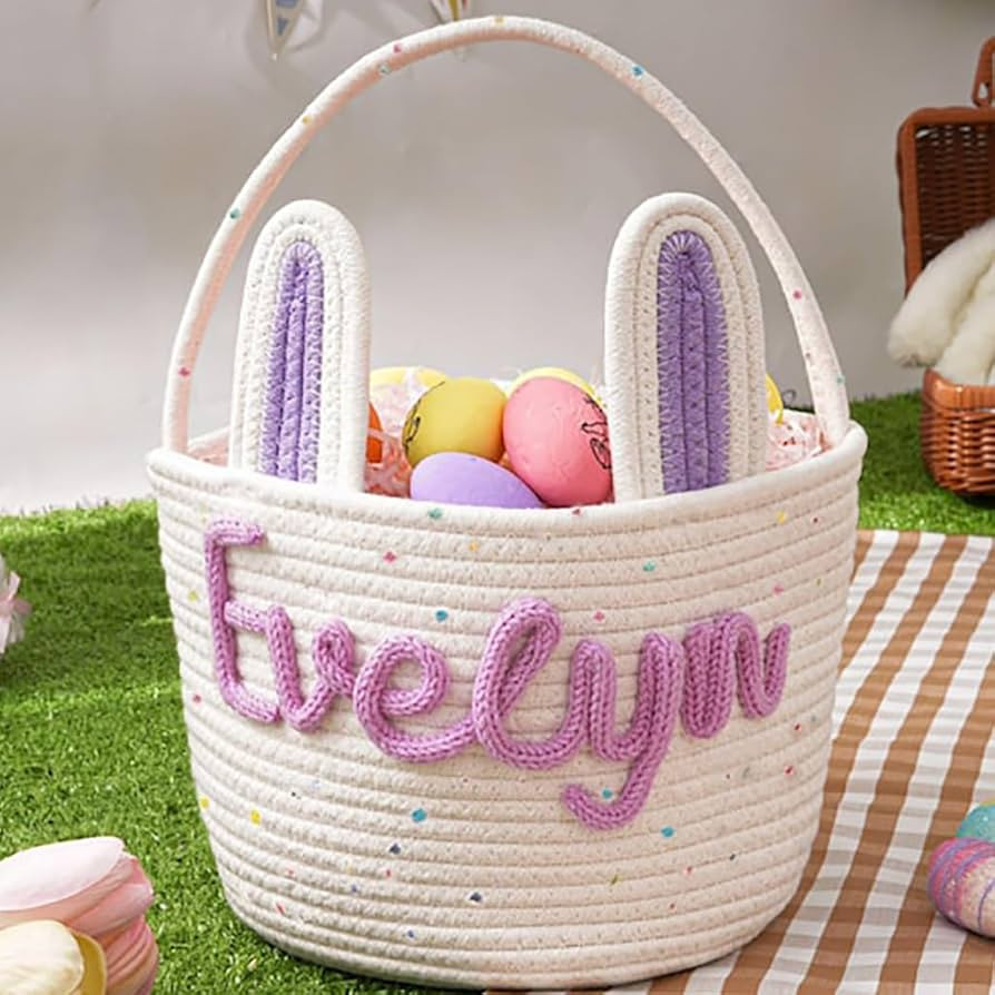 Personalized Easter Baskets For Girls, Personalized Easter Basket 2026 with Name - Custom Easter ... | Amazon (US)