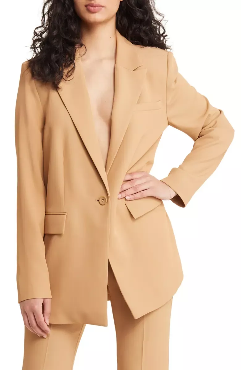 Topshop Single Breasted Blazer in Black at Nordstrom, Size 2 US