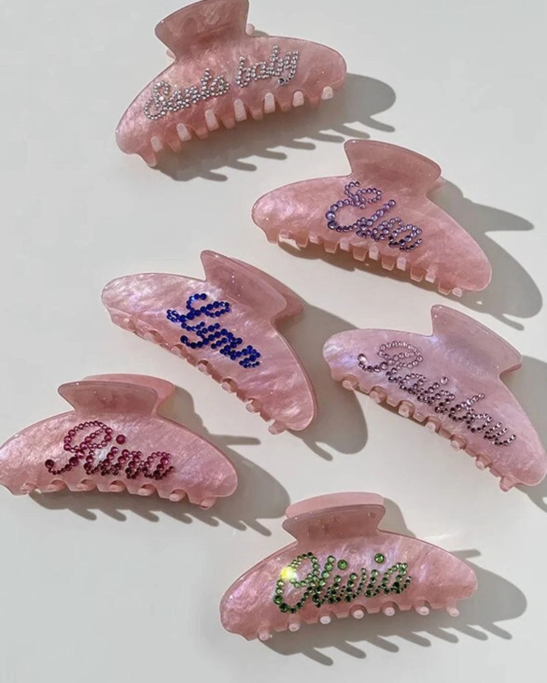 Personalized Hair Claw, Hair Clips, Hair Barrettes, Diamont Hair Claw, Hair Accessories, Custom N... | Etsy (US)