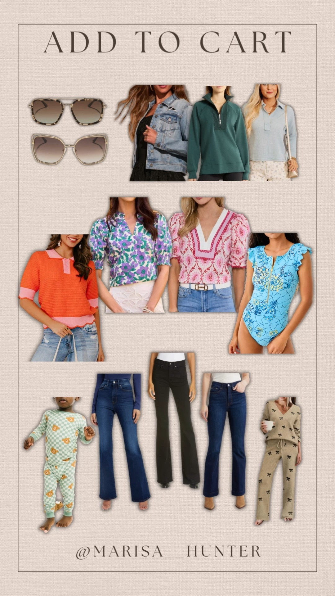 Add to cart for spring weather ☀️

Jean jacket denim straight leg pants polarized sunglasses swimsuit boys pjs  What moms wear mom style ootd @Avara @VICI @Spanx @littleoneshop @Veronica Beard 

#LTKSeasonal #LTKmomlife #LTKootd