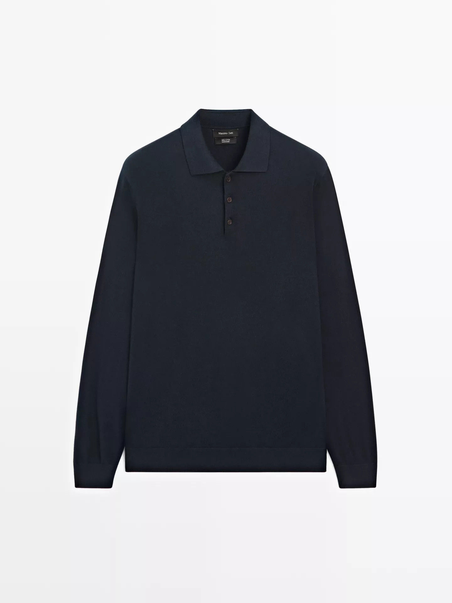 Cotton knit polo sweater | Massimo Dutti US