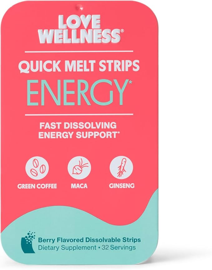 Love Wellness Energy* Quick Melt Strips - Fast-Dissolving Energy Support with Natural Caffeine an... | Amazon (US)