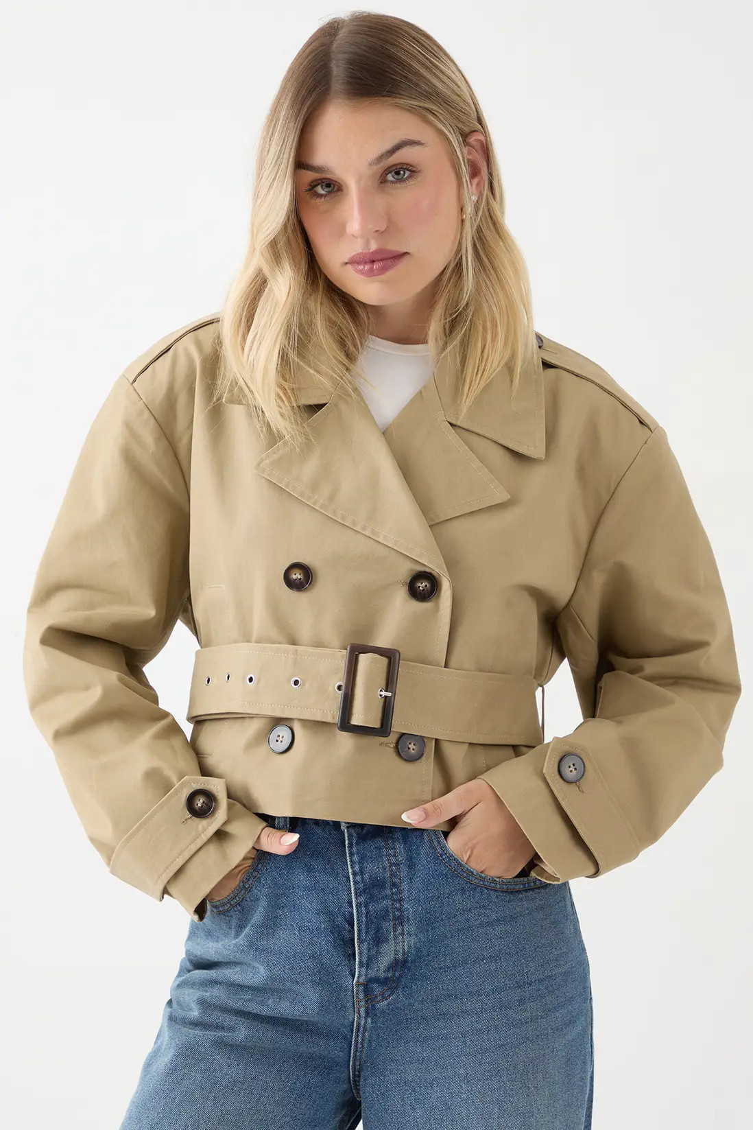 Tailored Cropped Trench Coat | boohoo (US & Canada)