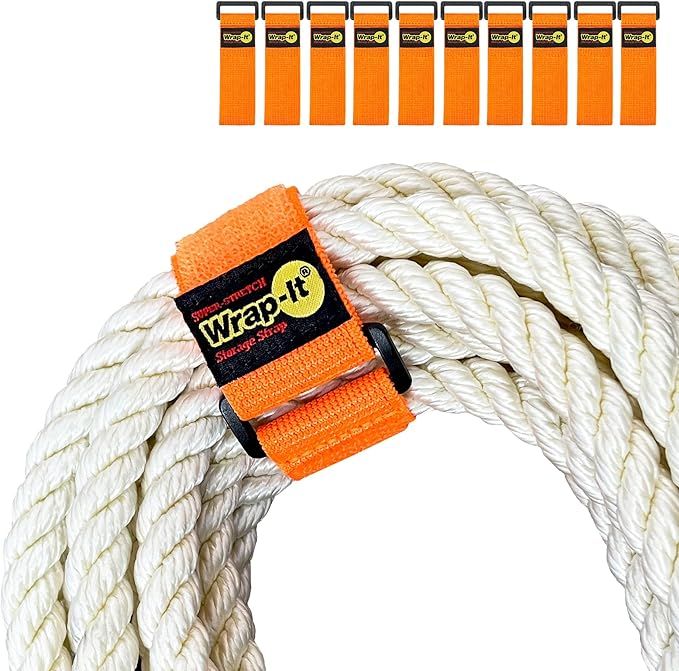 Super-Stretch Wrap-It Storage Straps - (10) 9" Orange - Elastic Hook and Loop Cinch Straps - Exte... | Amazon (US)