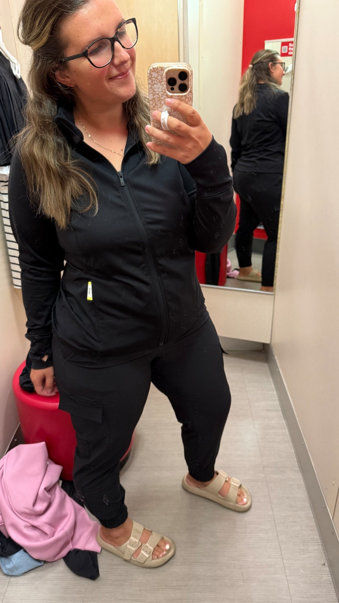 Joggers XL 
Zip up XXL (I would have gotten the XL though! They didn’t have my size!) 

#LTKSeasonal #LTKActive #LTKMidsize