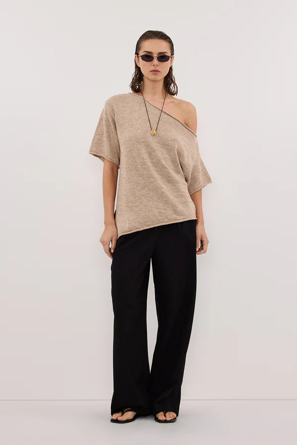 RICK NATURAL ASYM KNIT TOP | DISSH