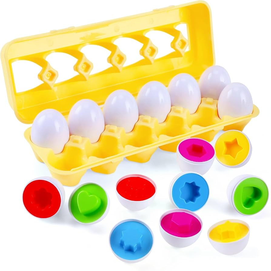 Matching Eggs 12 pcs Set Easter Eggs - Educational Color & Shape Recognition Sortere Skills Study... | Amazon (US)