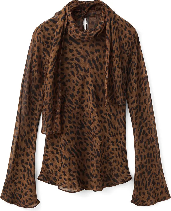 Valeria Print Tie Neck Top | Nordstrom