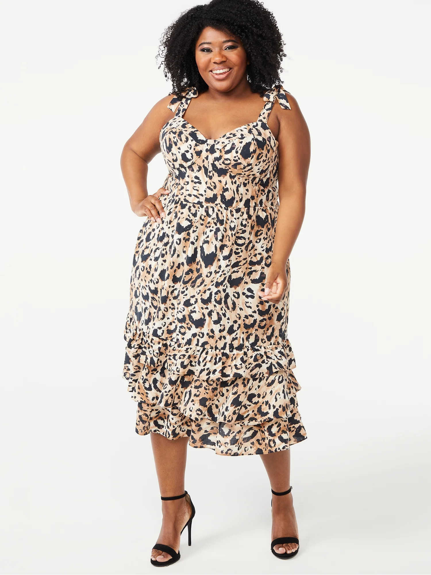 Sofia Jeans by Sofia Vergara Women's Plus Size Bustier Midi Sundress | Walmart (US)