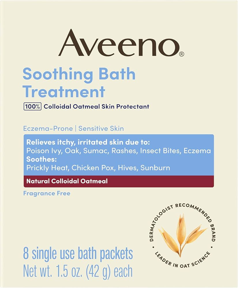 Aveeno Soothing Bath Treatment with 100% Colloidal Oatmeal Skin Protectant for Sensitive & Eczema... | Amazon (US)