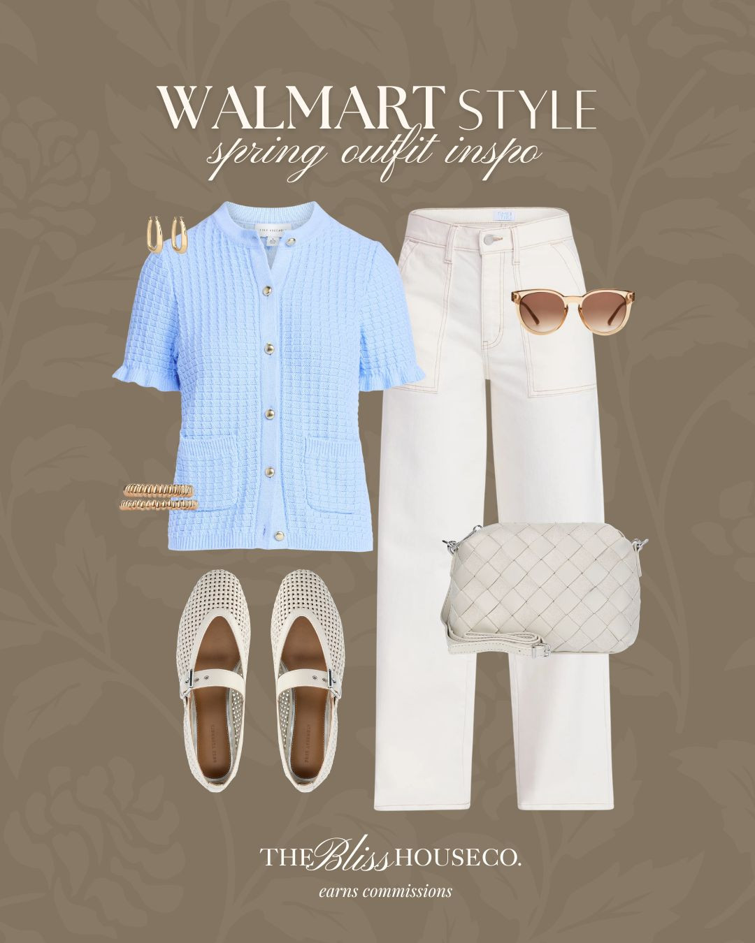 Walmart spring outfit inspo. 💙 A soft blue knit cardigan paired with cream straight leg pants, woven Mary Janes, and a quilted crossbody for a polished everyday look. Classic, feminine, and affordable! Perfect for work or spring events.

Walmart fashion, Walmart spring outfit, affordable outfit inspo, blue cardigan outfit, cream straight leg pants, woven flats, ballet flats, quilted crossbody bag, neutral spring style, polished casual outfit, feminine spring look, classic wardrobe staples, budget friendly fashion, spring styled outfit. 

 #LTKootd #LTKSeasonal